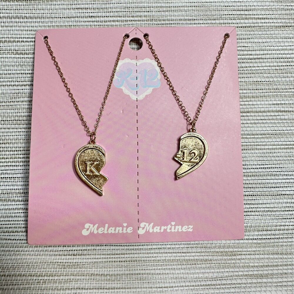 Melanie Martinez K-12 Best Friend Necklace Set 18.5 in Chain Gold Finish NWT